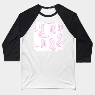 Pink and white cowboy boots Baseball T-Shirt